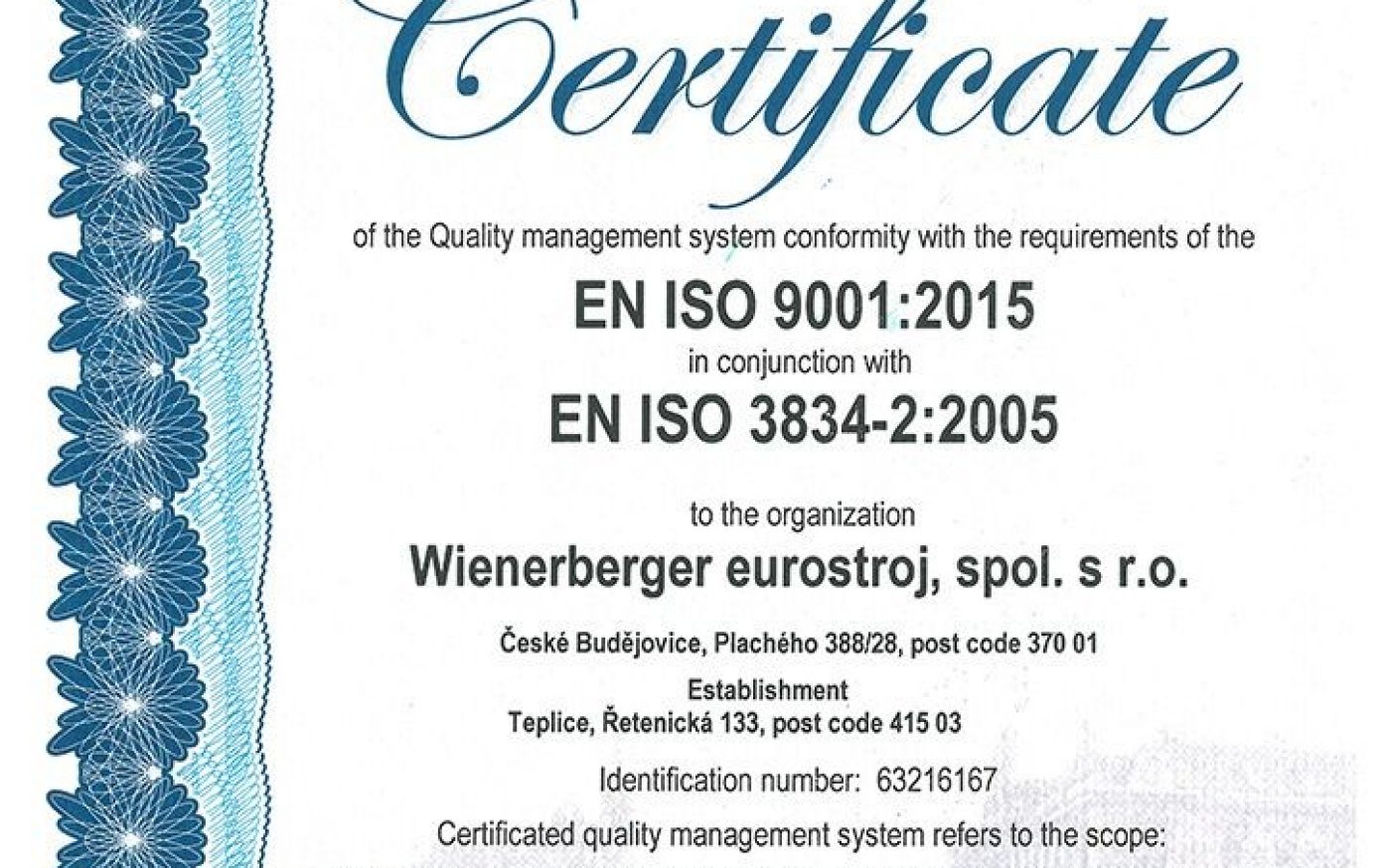 Certifikace | Eurostroj